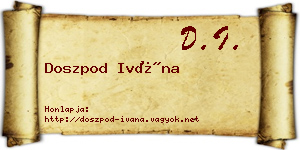 Doszpod Ivána névjegykártya